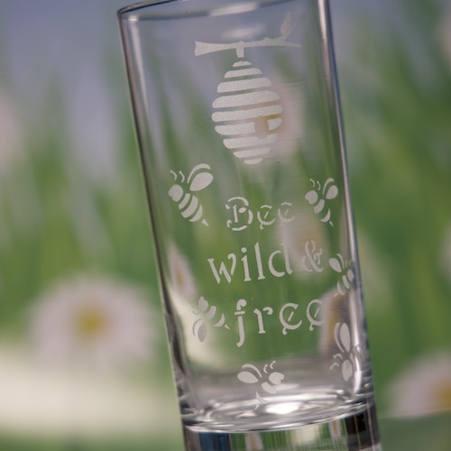 Bee Wild And Free Drinking Glass